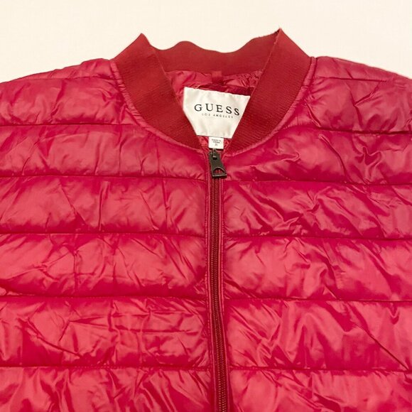 Guess Mens Bomber Jacket Red Size XL - Picture 2 of 16